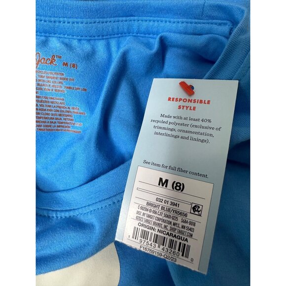 Girls Long Sleeve Let's Groove Graphic T-Shirt  Cat & Jack Bright Blue M - Picture 5 of 5